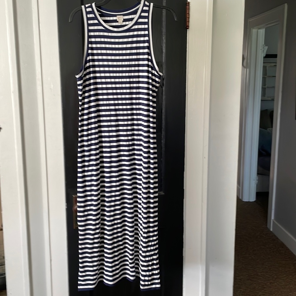 Loft stripe midi dress cover up
